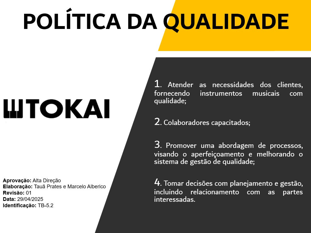 Política de Qualidade Tokai